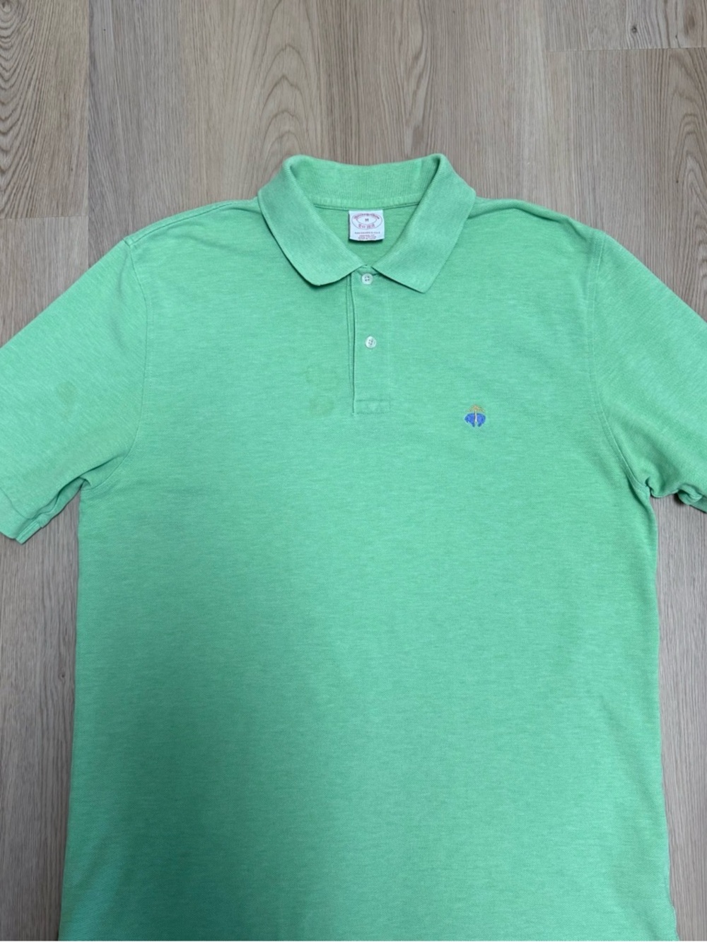 Brooks Brothers Lightened Green Pique Original Fit Short Sleeve Performance Polo - Picture 2 of 10